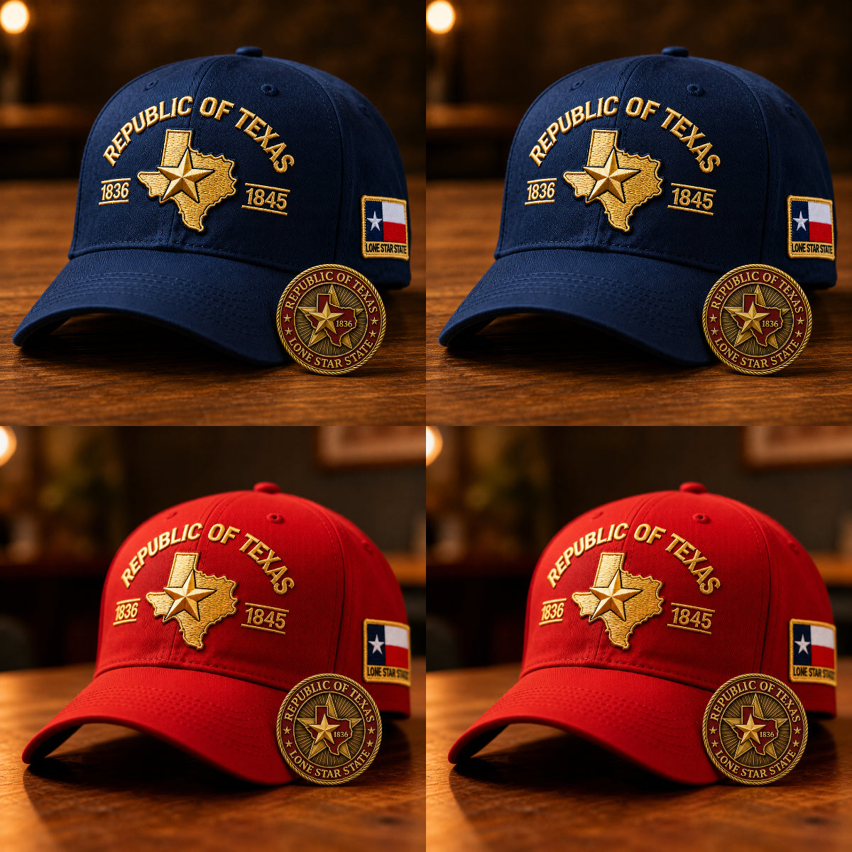 🔥Republic of Texas Embroidered Cap 🎁 Free Honor Coin With Every Cap Purchase