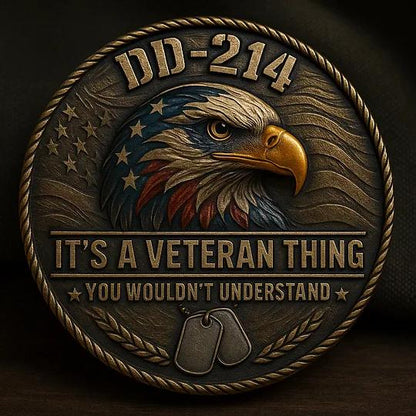 DD-214 "It’s a Veteran Thing You Wouldn't Understand" Embroidered Cap 🎁 With Free "Pride • Honor • Brotherhood" Coin