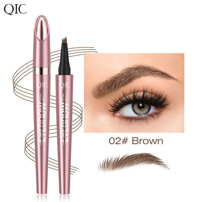 ✏️ BUY 1 GET 1 FREE! ✨ 3D Microblading Eyebrow Pencil – 4-Prong Tip, Waterproof & Natural Hair-Like Strokes 🖌️