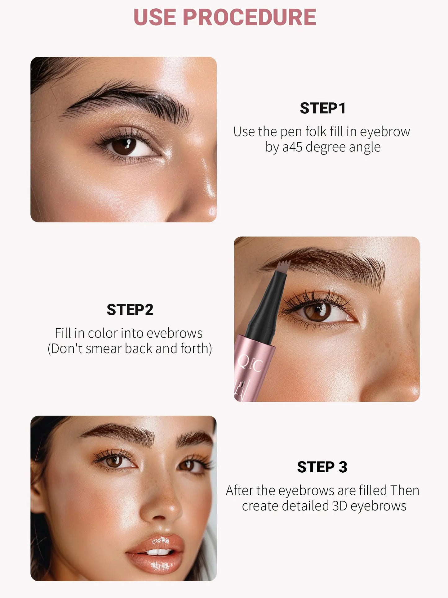 ✏️ BUY 1 GET 1 FREE! ✨ 3D Microblading Eyebrow Pencil – 4-Prong Tip, Waterproof & Natural Hair-Like Strokes 🖌️