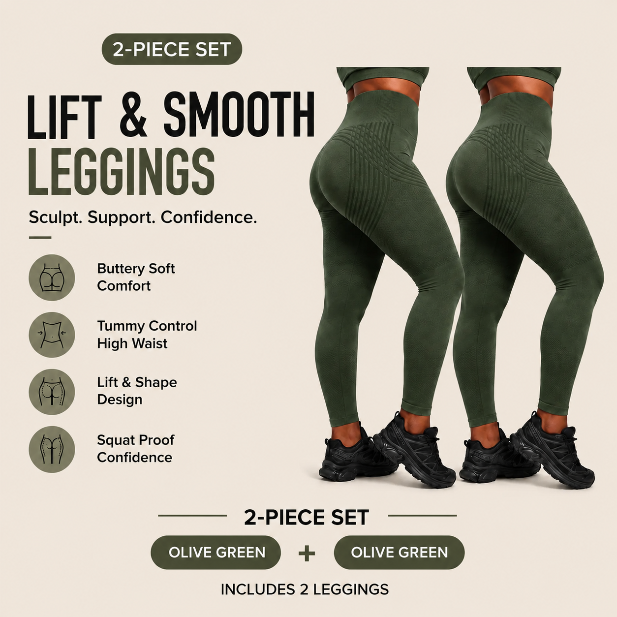 🌸Last Day! 50% OFF 2-Pack LBMLBM® Lift & Smooth Leggings