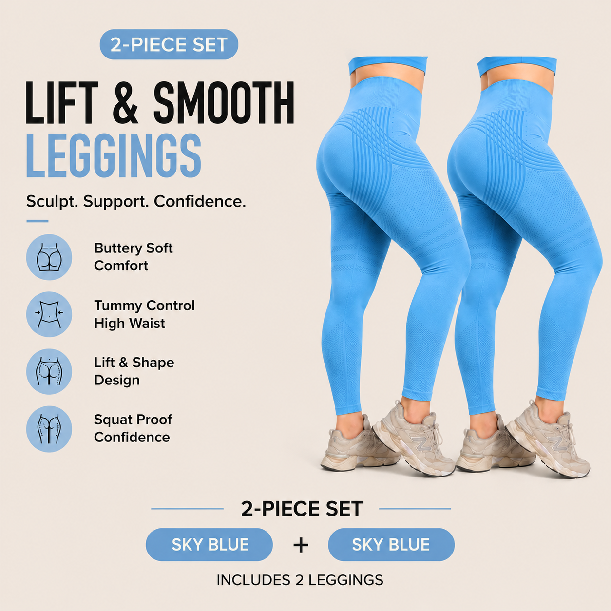 🌸Last Day! 50% OFF 2-Pack LBMLBM® Lift & Smooth Leggings
