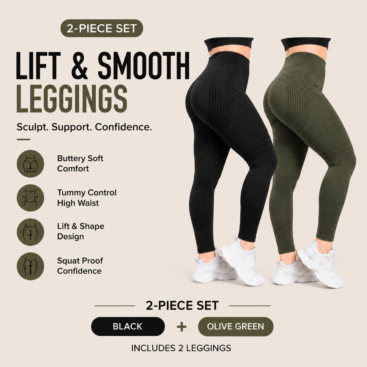 🌸Last Day! 50% OFF 2-Pack LBMLBM® Lift & Smooth Leggings