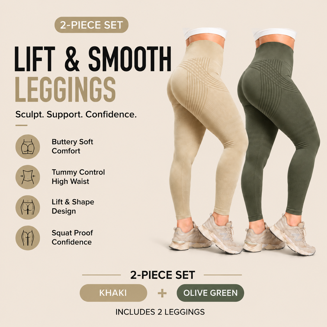 🌸Last Day! 50% OFF 2-Pack LBMLBM® Lift & Smooth Leggings